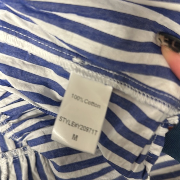 Pomander Place Tuckernuck Blue White Stripe Sleeveless Cotton Poplin Kenzo Dress - Picture 11 of 11